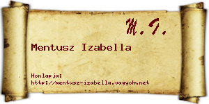 Mentusz Izabella névjegykártya